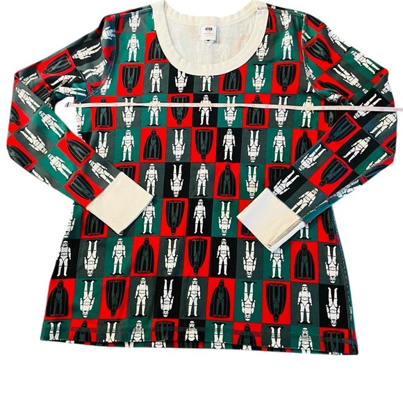 Hanna Andersson Unisex Red & Green Pajama Set Star Wars Winter Design Size Large - Picture 3 of 9